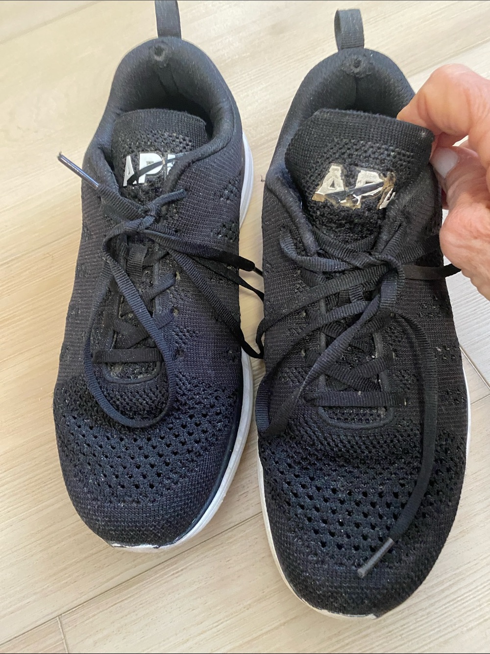 APL Men’s Knit Athletic Sneakers - Black and White